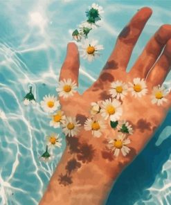 Hand In Water And Daisies Paint By Numbers