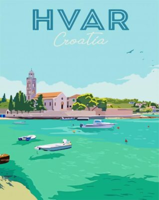 Hvar Croatia Poster Paint By Numbers