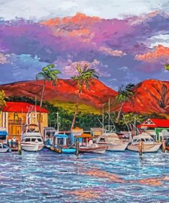 Lahaina Harbour Art Paint By Numbers