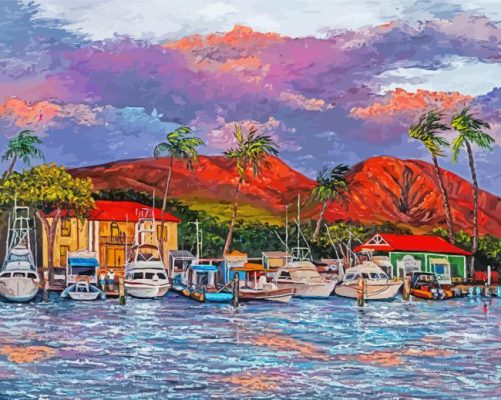 Lahaina Harbour Art Paint By Numbers