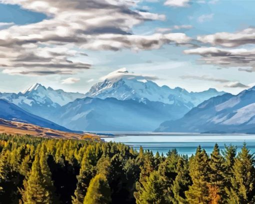 Lake Tekapo Landscape Paint By Numbers