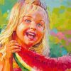 Little Girl With Watermelon Paint By Numbers