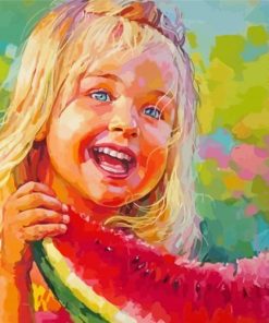 Little Girl With Watermelon Paint By Numbers