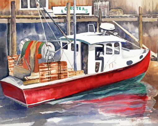 Lobster Boat Paint By Numbers