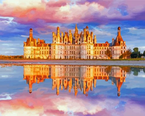 Loire Castle Reflection Paint By Numbers