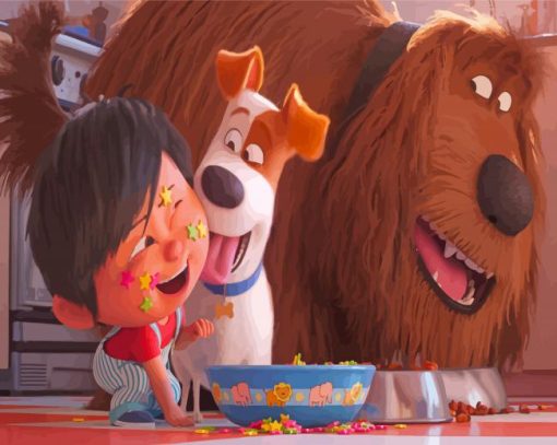 Max Duke And Katie From The Secret Life Of Pets Paint By Numbers