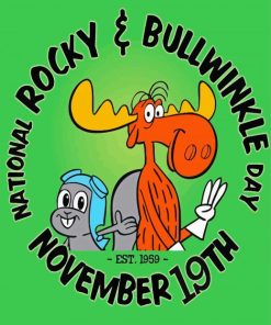 National Rocky And Bullwinkle Day Poster Paint By Numbers