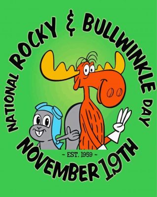 National Rocky And Bullwinkle Day Poster Paint By Numbers