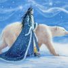 Princess And Bear In The Snow Paint By Numbers