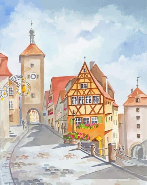 Rothenburg Germany Town Paint By Numbers