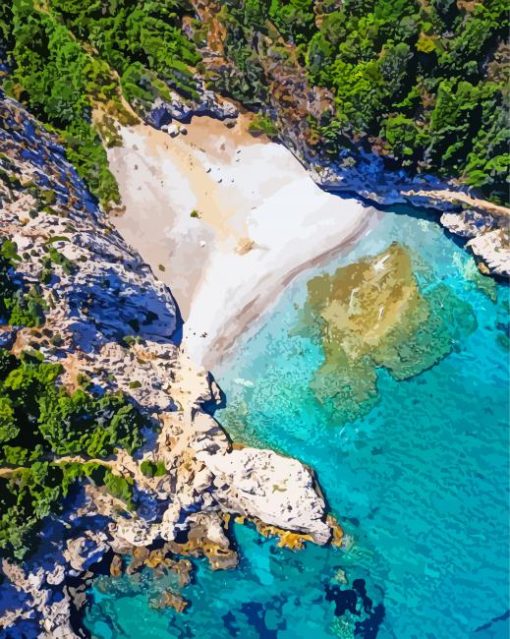 Samos Mikro Seitani Beach Paint By Numbers