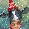Snow Christmas Cow Paint By Numbers