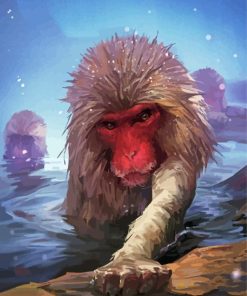 Snow Monkey Art Paint By Numbers