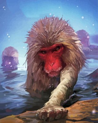 Snow Monkey Art Paint By Numbers