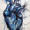 Splatter Blue Heart Paint By Numbers