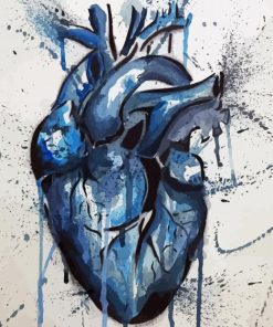 Splatter Blue Heart Paint By Numbers
