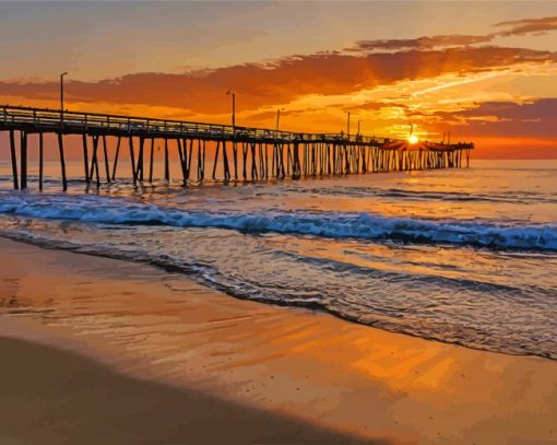 Sunrise Time Virginia Beach Paint By Numbers