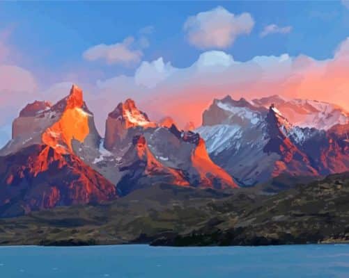 Sunset At Andes Mountains Paint By Numbers