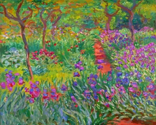 The Iris Garden At Giverny By Monet Paint By Numbers