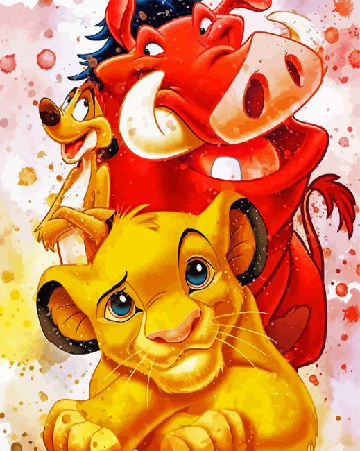 The Lion King Timon And Pumbaa - Paint By Numbers - Painting By Numbers ...