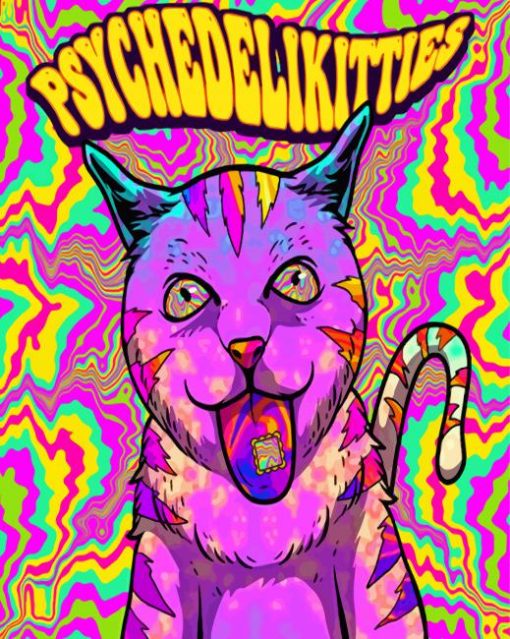 The Psychedelic Cat Paint By Numbers