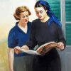 Two Ladies Reading Paint By Numbers
