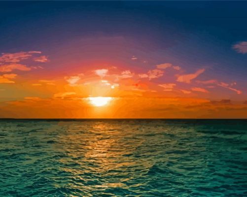 Varadero Seascape Sunset Paint By Numbers