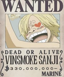 Vinsmoke Sanji One Piece Wanted Paint By Numbers