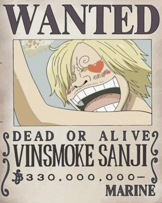 Vinsmoke Sanji One Piece Wanted Paint By Numbers