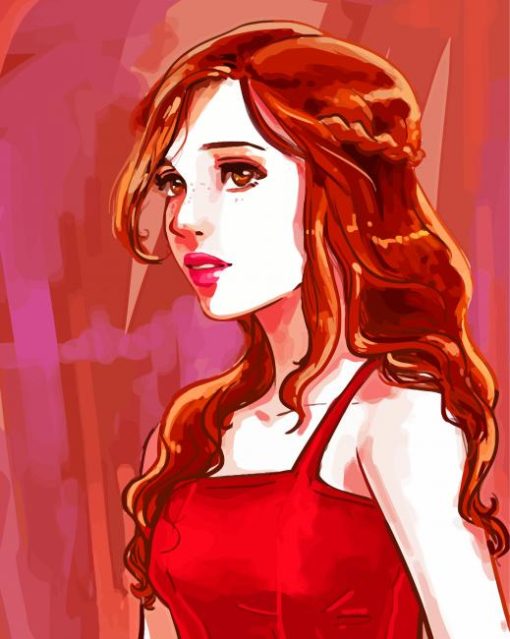 Woman In Red Dress Paint By Numbers