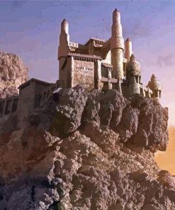 Aesthetic Cliff Side Castle Paint By Numbers