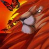 Aesthetic Lion With Butterfly Paint By Numbers