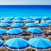 Aesthetic Blue Parasols On The Beach Paint By Numbers