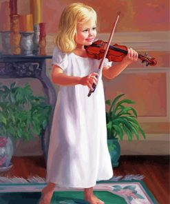 Blonde Girl Playing Violin Paint By Numbers