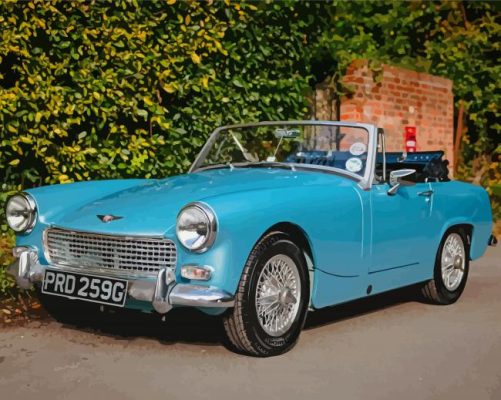 Blue Austin Healey Sprite Paint By Numbers