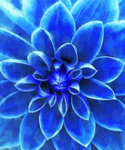Blue Dahlia Close Up Paint By Numbers