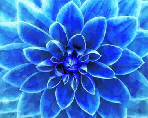 Blue Dahlia Close Up Paint By Numbers