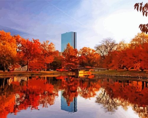 Boston In Autumn View Paint By Numbers