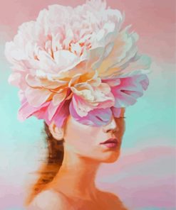 Cool The Girl With The Peonies Head Paint By Numbers