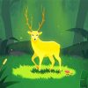 Cute Gold Deer Paint By Numbers