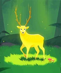 Cute Gold Deer Paint By Numbers