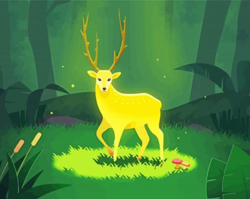 Cute Gold Deer Paint By Numbers