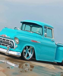 Cyan Old Chevy Truck Paint By Numbers