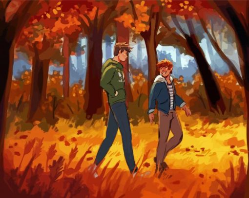 Friends Autumn Stroll Paint By Numbers