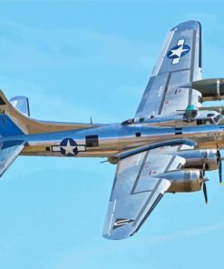 Grey B17 Airplane Paint By Numbers
