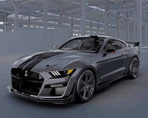 Grey Shelby Mustang Luxury Car Paint By Numbers