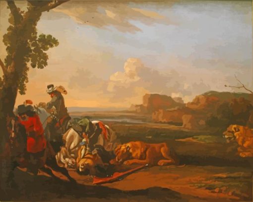 Lion Hunting By Jan Asselyn Paint By Numbers