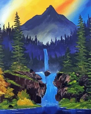 Mountain Waterfall River Paint By Numbers