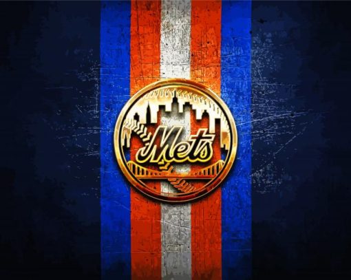 New York Mets Golden Logo Paint By Numbers