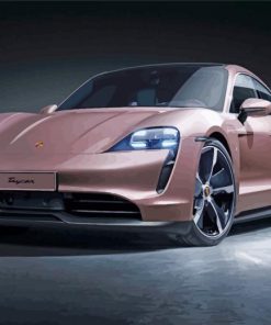 Pink Porsche Taycan Paint By Numbers